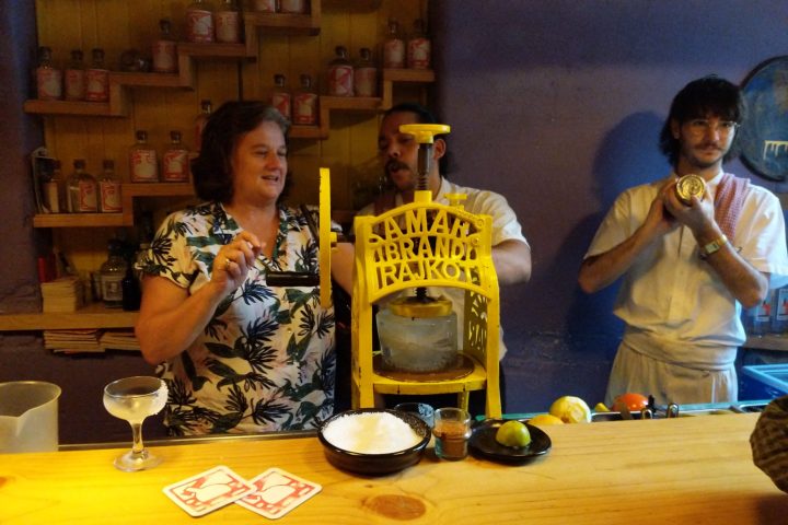 a man and a woman sitting at a table
