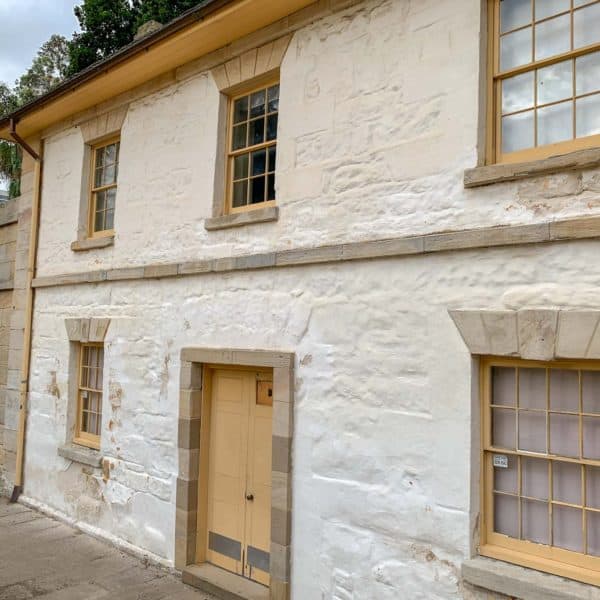 a building with a large window