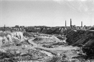 an old photo of a hillside