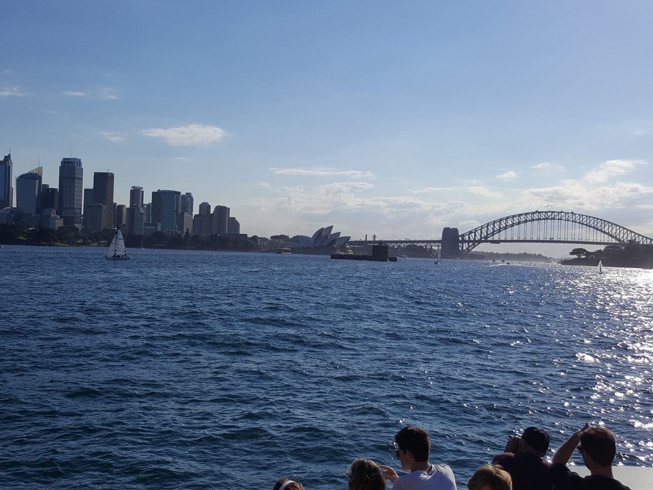 a group of people in a large body of water